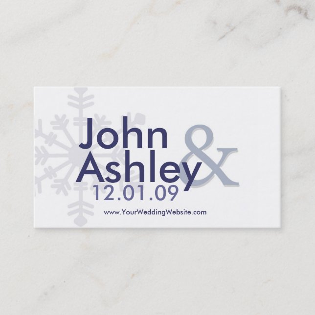 Tarjeta de visita de la boda del invierno (Anverso)