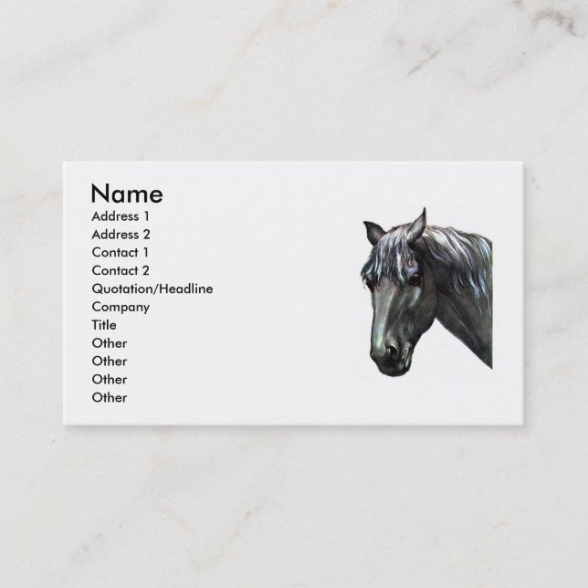 Tarjeta de visita de la cabeza de caballo (Anverso)