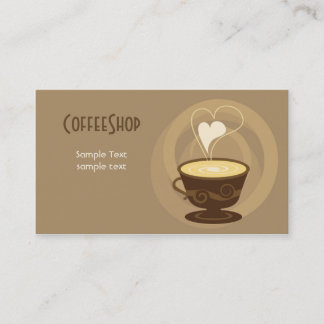 Tarjeta de visita de la cafetería