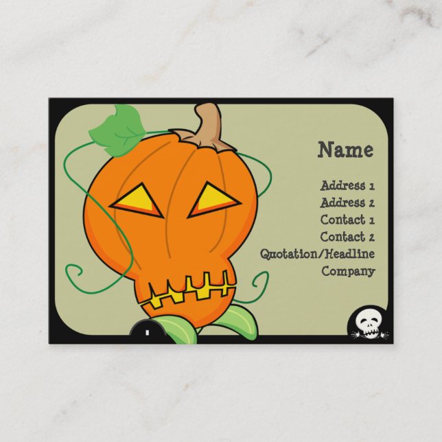 Tarjeta de visita de la calabaza (Anverso)
