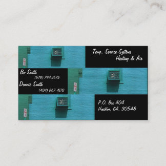 Tarjeta de visita de la calefacción y del aire