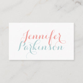 Tarjeta de visita de la caligrafía