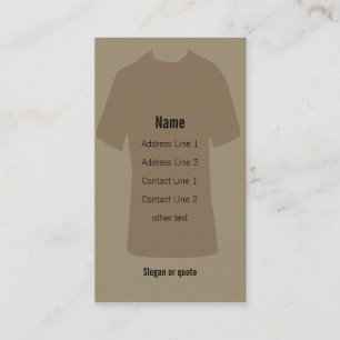 Tarjeta de visita de la camiseta