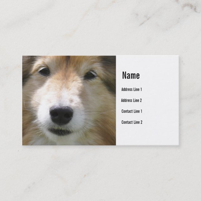 Tarjeta de visita de la cara del perro (Anverso)