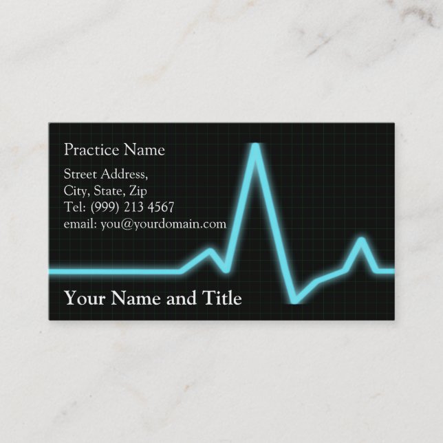 tarjeta de visita de la cardiología (Anverso)