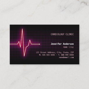 Tarjeta de visita de la cardiología del latido del