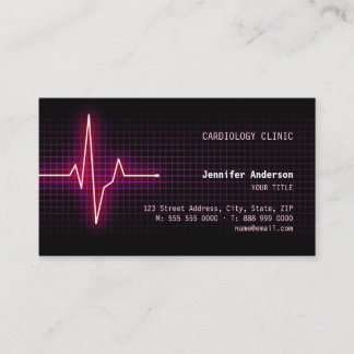 Tarjeta de visita de la cardiología del latido del