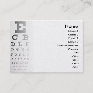Tarjeta de visita de la carta de ojo