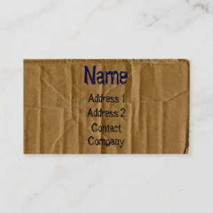 Tarjeta de visita de la cartulina