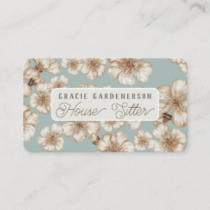 Tarjeta de visita de la casa de flores Pastel Aqua