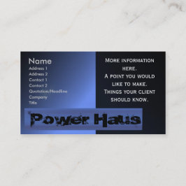 Tarjeta de visita de la casa del poder