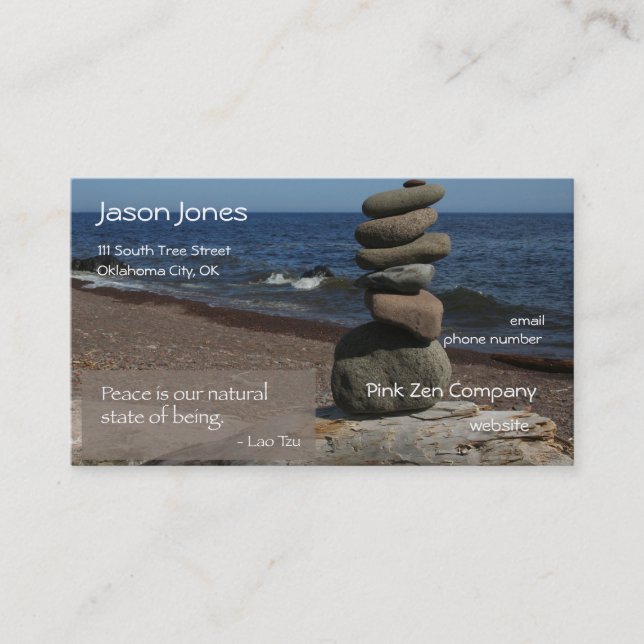 Tarjeta de visita de la cita de Tzu del Lao (Anverso)