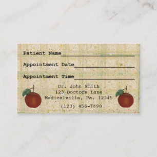 Tarjeta de visita de la cita del médico de Apple