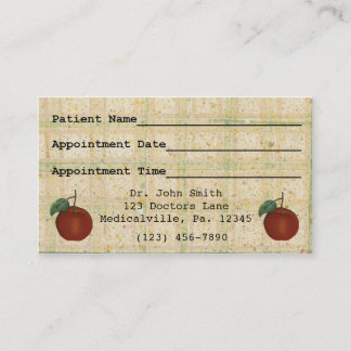 Tarjeta de visita de la cita del médico de Apple