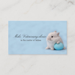 Tarjeta de visita de la clínica veterinaria azul