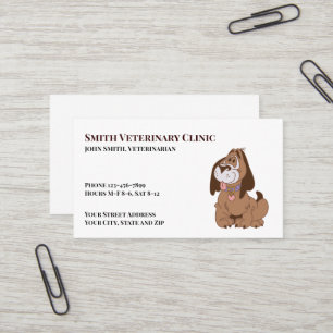 Tarjeta de visita de la clínica veterinaria veteri