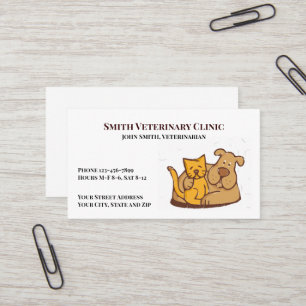 Tarjeta de visita de la clínica veterinaria veteri