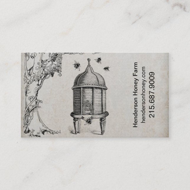 Tarjeta de visita de la colmena de la abeja de la (Anverso)