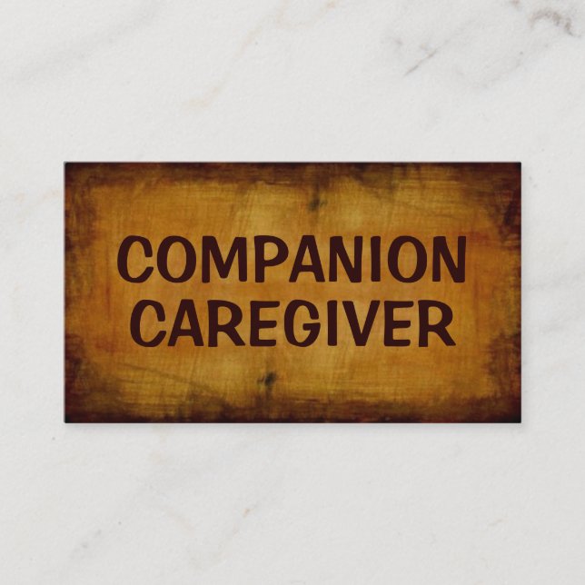 Tarjeta de visita de la compañía Caregiver Antiguo (Anverso)