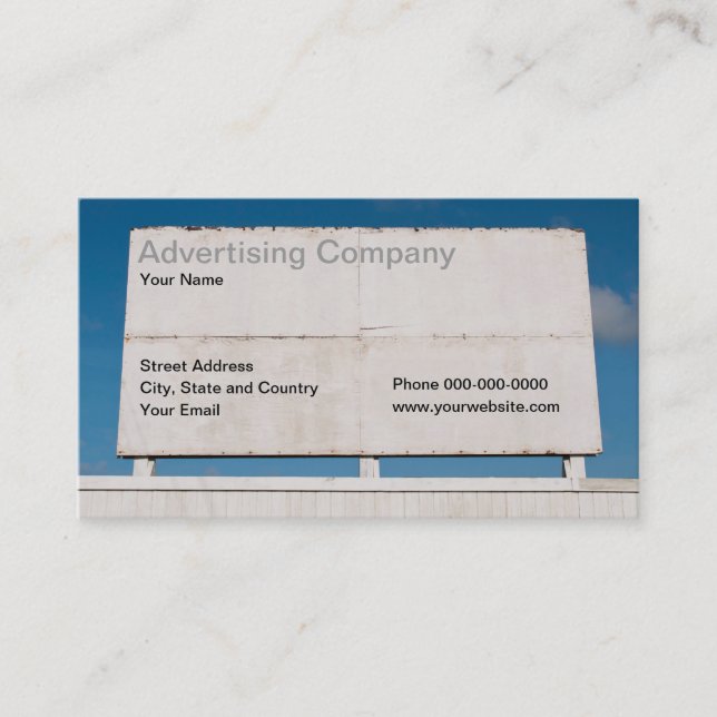 Tarjeta de visita de la compañía de publicidad (Anverso)
