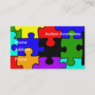 Tarjeta de visita de la conciencia del autismo