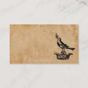 Tarjeta de visita de la corona y del pájaro