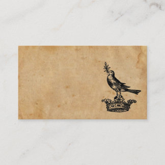 Tarjeta de visita de la corona y del pájaro