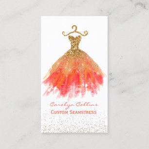 Tarjeta de visita de la costurera del vestido de