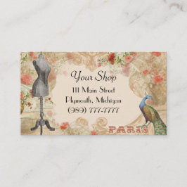Tarjeta de visita de la costurera del vintage del