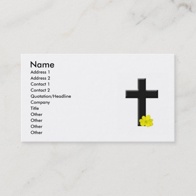 Tarjeta de visita de la Cruz Negra (Anverso)