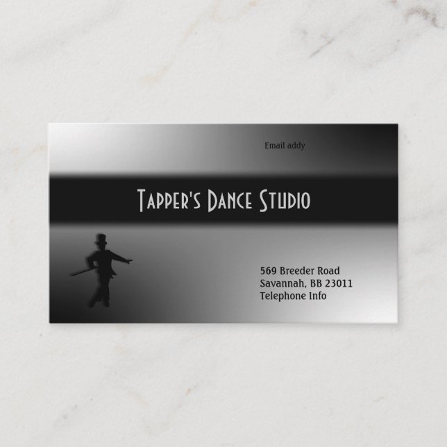 Tarjeta de visita de la danza de golpecito - plata (Anverso)