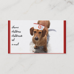 Tarjeta de visita de la enfermera del Dachshund