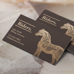 Tarjeta de visita de la equitación del moreno del