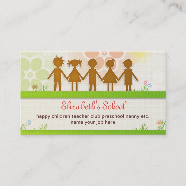 tarjeta de visita de la escuela (Anverso)