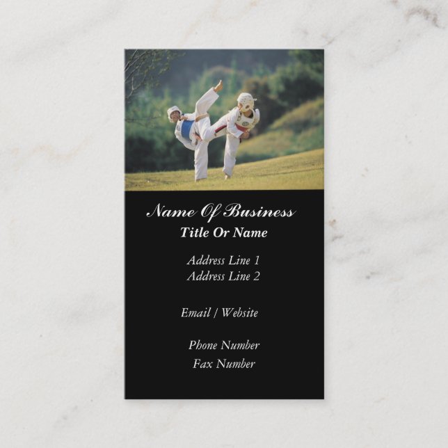 Tarjeta de visita de la escuela de artes marciales (Anverso)