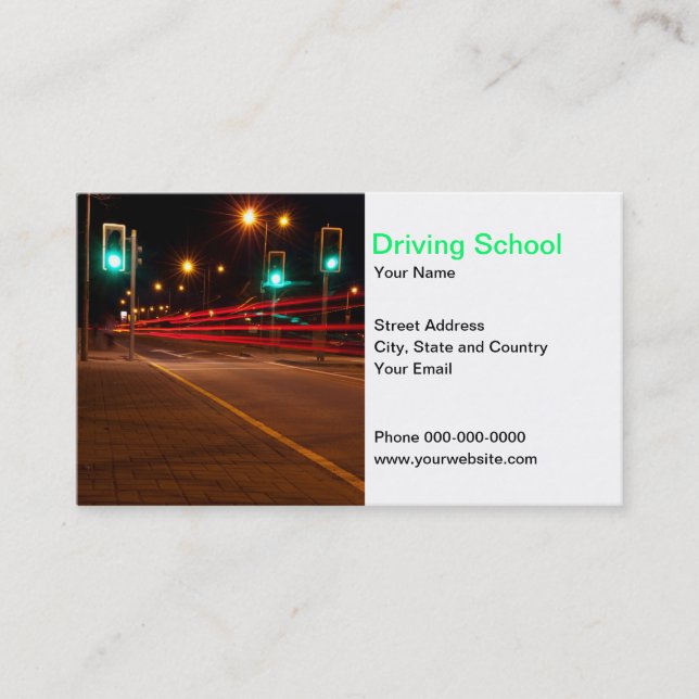 Tarjeta de visita de la escuela de conducción (Anverso)
