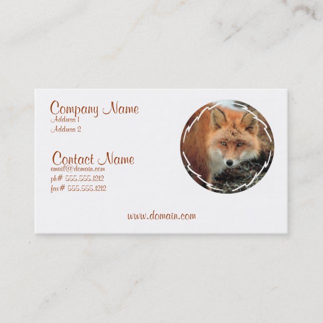 Tarjeta de visita de la especie del Fox (Anverso)