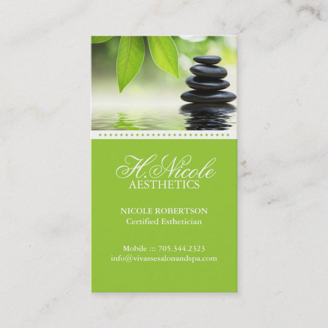 Tarjeta de visita de la estética (Anverso)