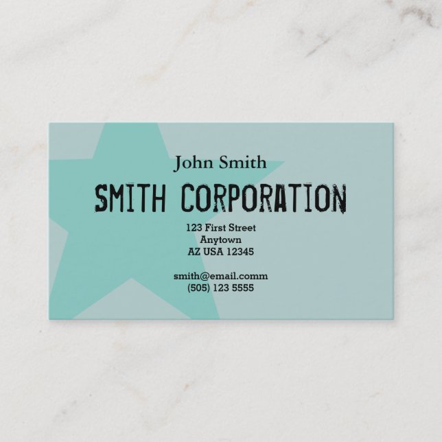 Tarjeta de visita de la estrella (Anverso)