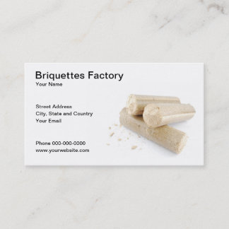 Tarjeta de visita de la fábrica de las briquetas