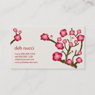 Tarjeta de visita de la flor de cerezo