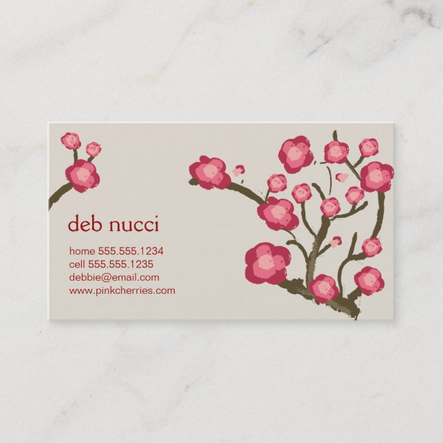Tarjeta de visita de la flor de cerezo (Anverso)