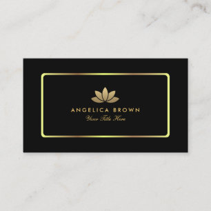 Tarjeta de visita de la flor de Lotus del oro