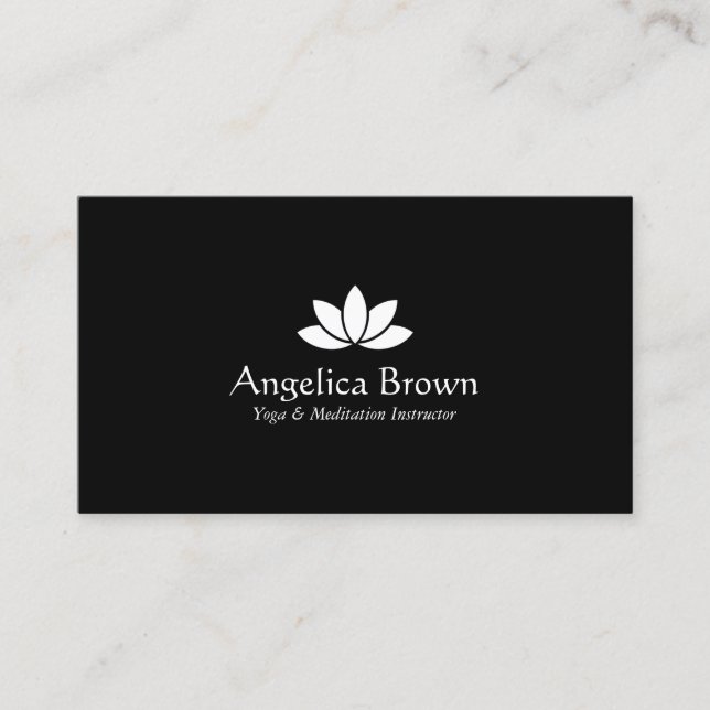 Tarjeta de visita de la flor de Lotus negro y (Anverso)