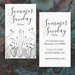 Tarjeta de visita de la florista artística Garden 
