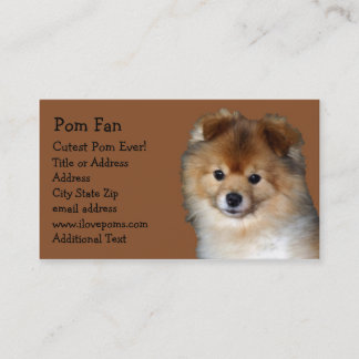Tarjeta de visita de la foto de Pomeranian