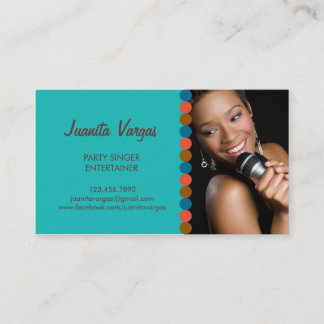 Tarjeta de visita de la foto del cantante de la