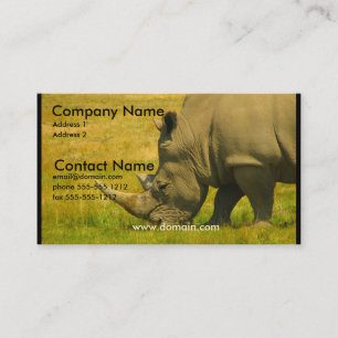Tarjeta de visita de la foto del rinoceronte
