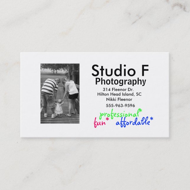 Tarjeta de visita de la fotografía (Anverso)