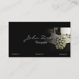 Tarjeta de visita de la fotografía de la boda